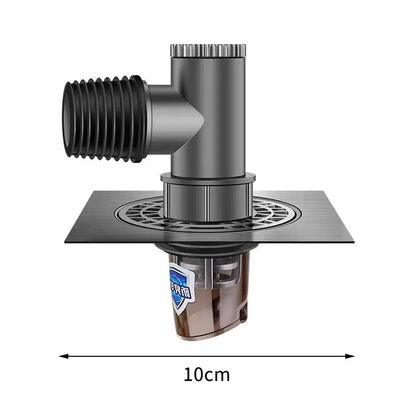 1 Pc Square Stainless Steel Odor Proof Drain Shower Obstacle Filter Washing Machine Connector Cover Adapter Tee Joint & Fitting