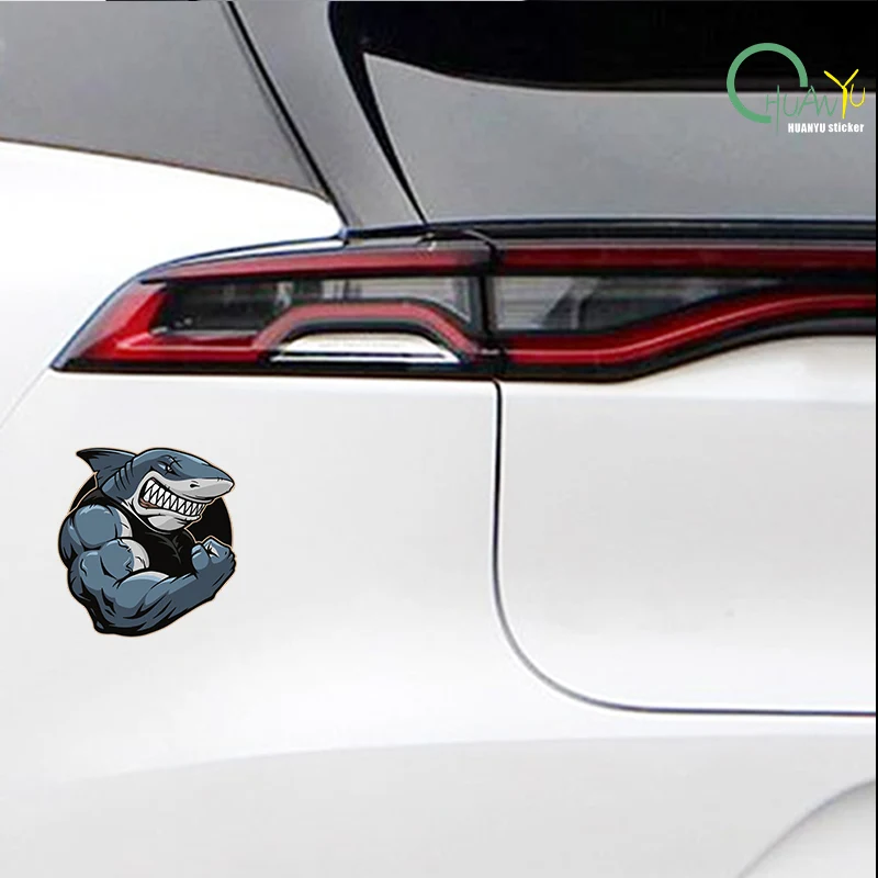 Muscle Shark Fun Creative for Fitness People Car Sticker Scratch Cover Body Decoration Decal - view 3