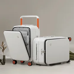 luxury latest designed aluminum silent wheel trolley suitcase business travel luggage set multi-functional suitcase