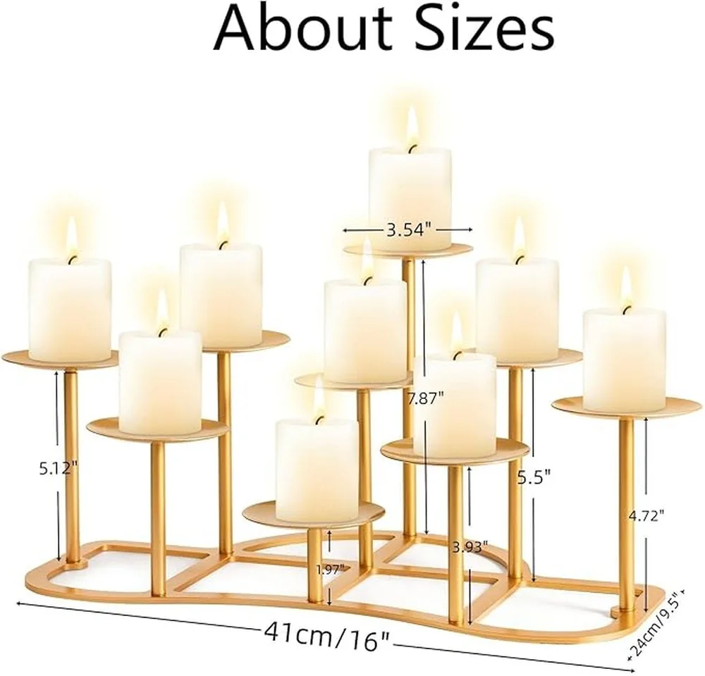 Table Centerpiece Sturdy Iron Construction Modern Geometric Candle Stand Candle Holder Home Decor