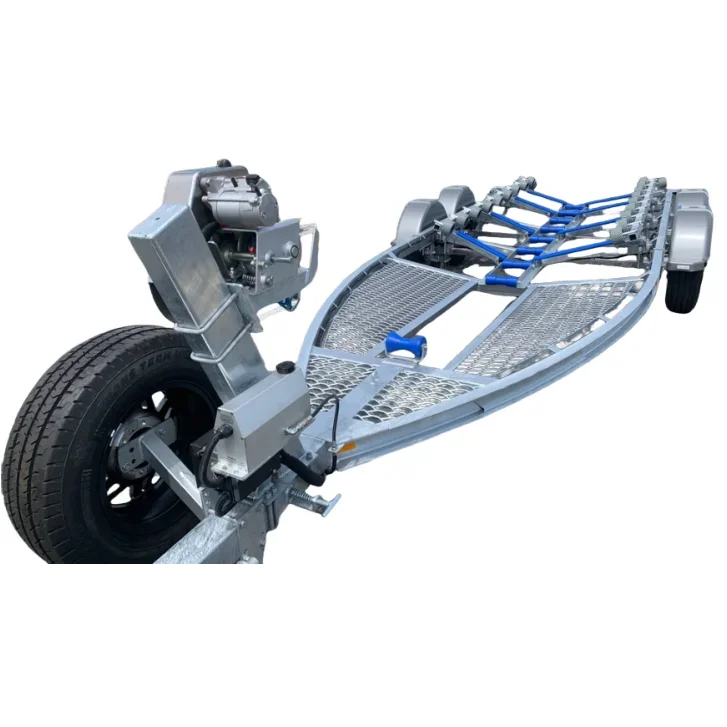 3000KG load Aluminum boat trailers lure boat trailers with double axles roller boat trailers 7.6m*1.8m OEM ODM