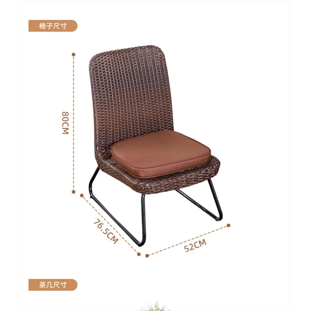 Balcony small tables and chairs outdoor courtyard leisure rattan one table two chairs three-piece set