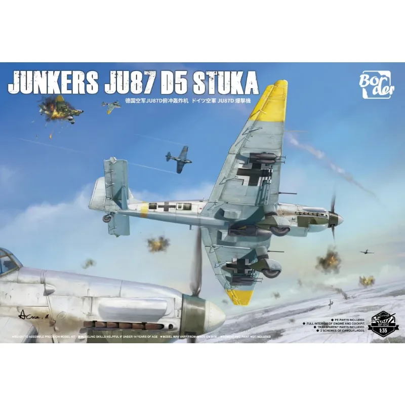 

BORDER Aircraft Scale Model Kit BF-012 1/35 unkers Ju 87 D5 Stuka DIY Collection Gift