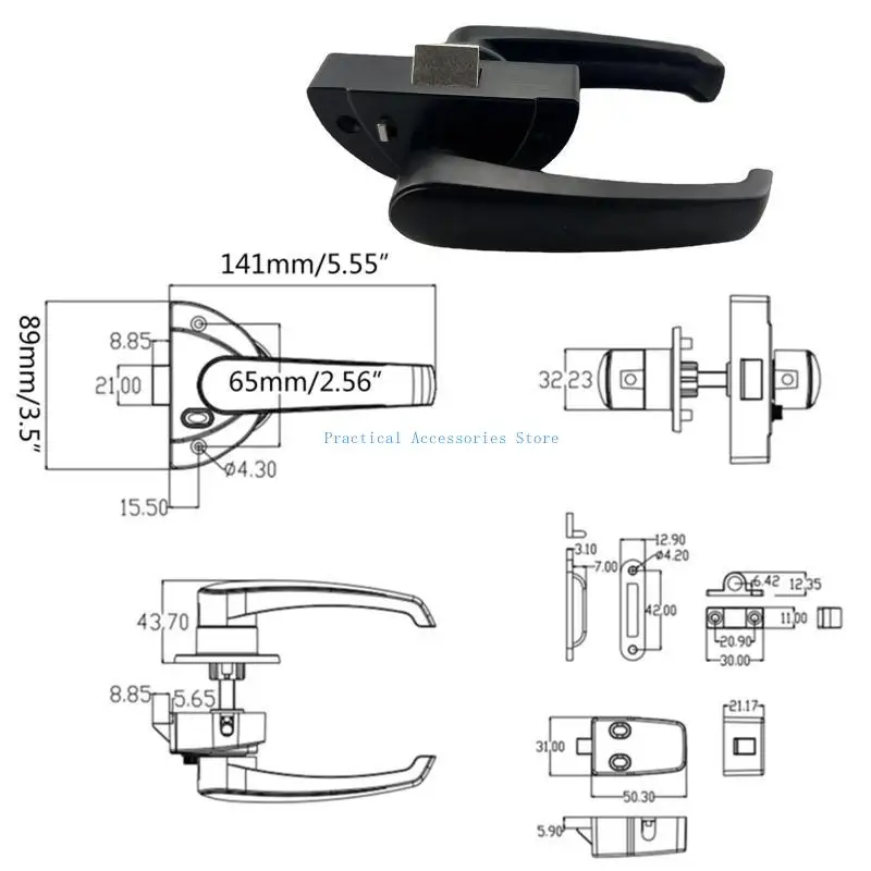 U75E غرفة الباب قفل معدني RV المرحاض أبواب الحمامات قفل ل مزلاج مقبض مقبض أقفال ل RV متنقل مركب مقطورة