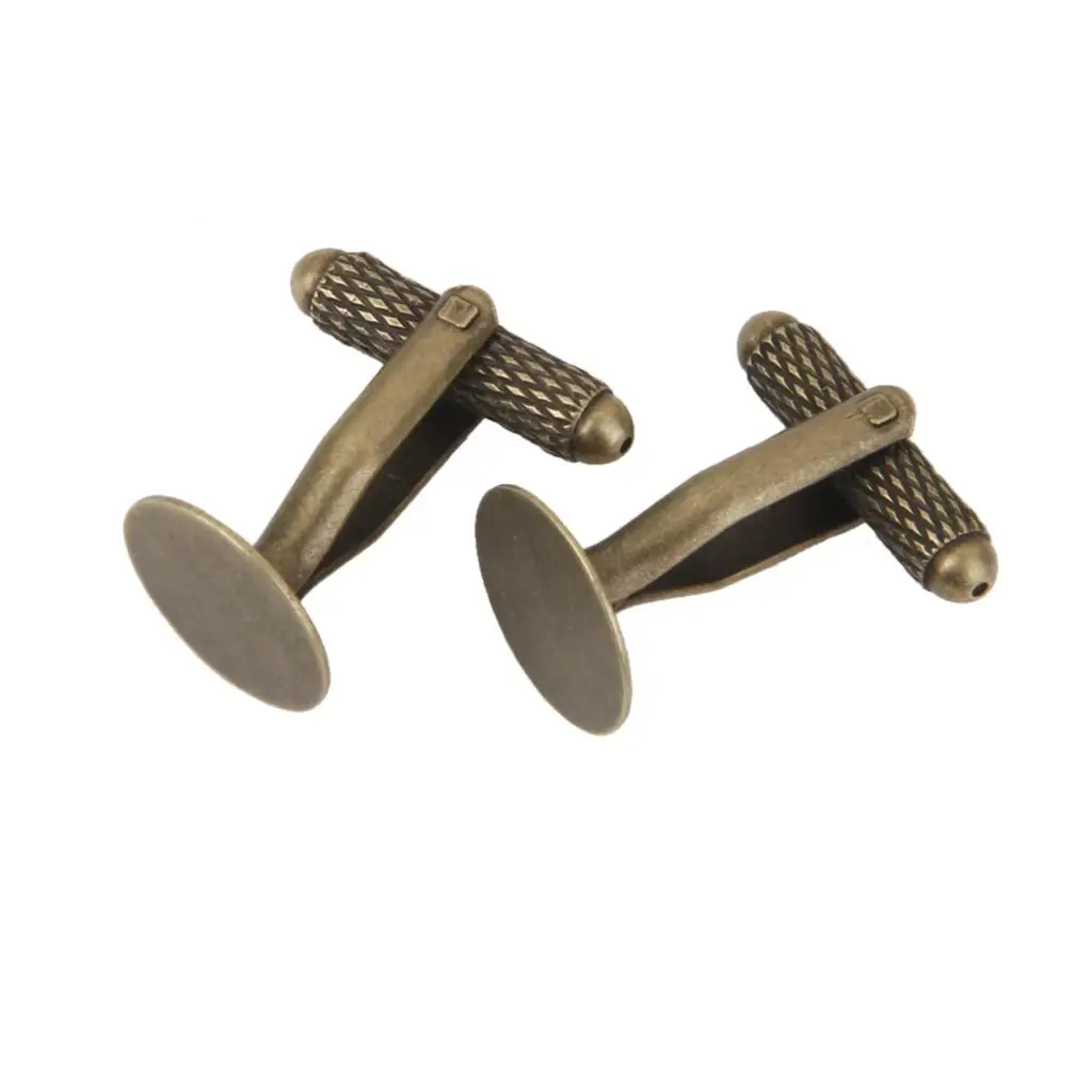 20 piezas de gemelos en blanco, almohadilla de base plana redonda, hallazgos de 12 mm, bronce