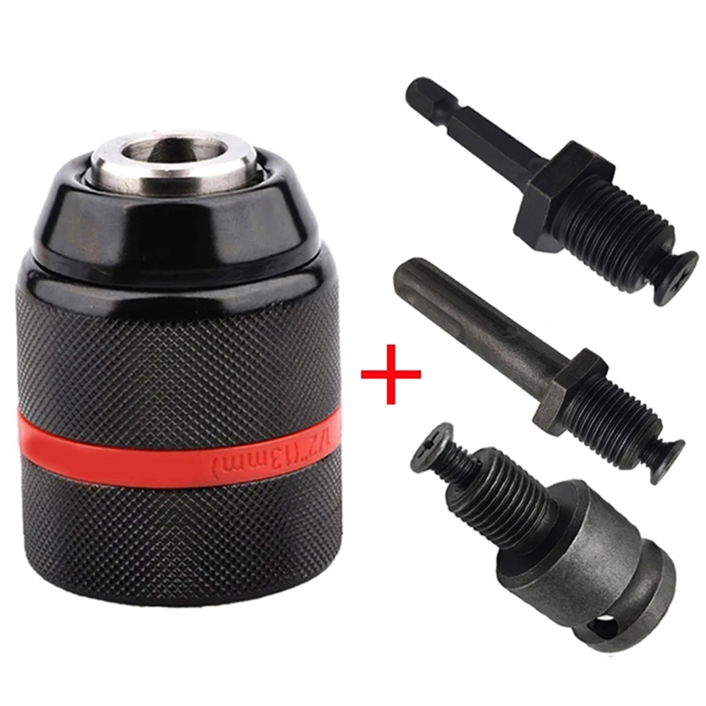 JENTORIX 2mm-13mm Metall-Schlüsselloses Bohrfutter, 3-Backen-Selbstsperrendes Ratschenfutter mit 1/2-20UNF Gewinde, Bohrfutter für Bohrer, Schraubendreher & Gewindebohrer