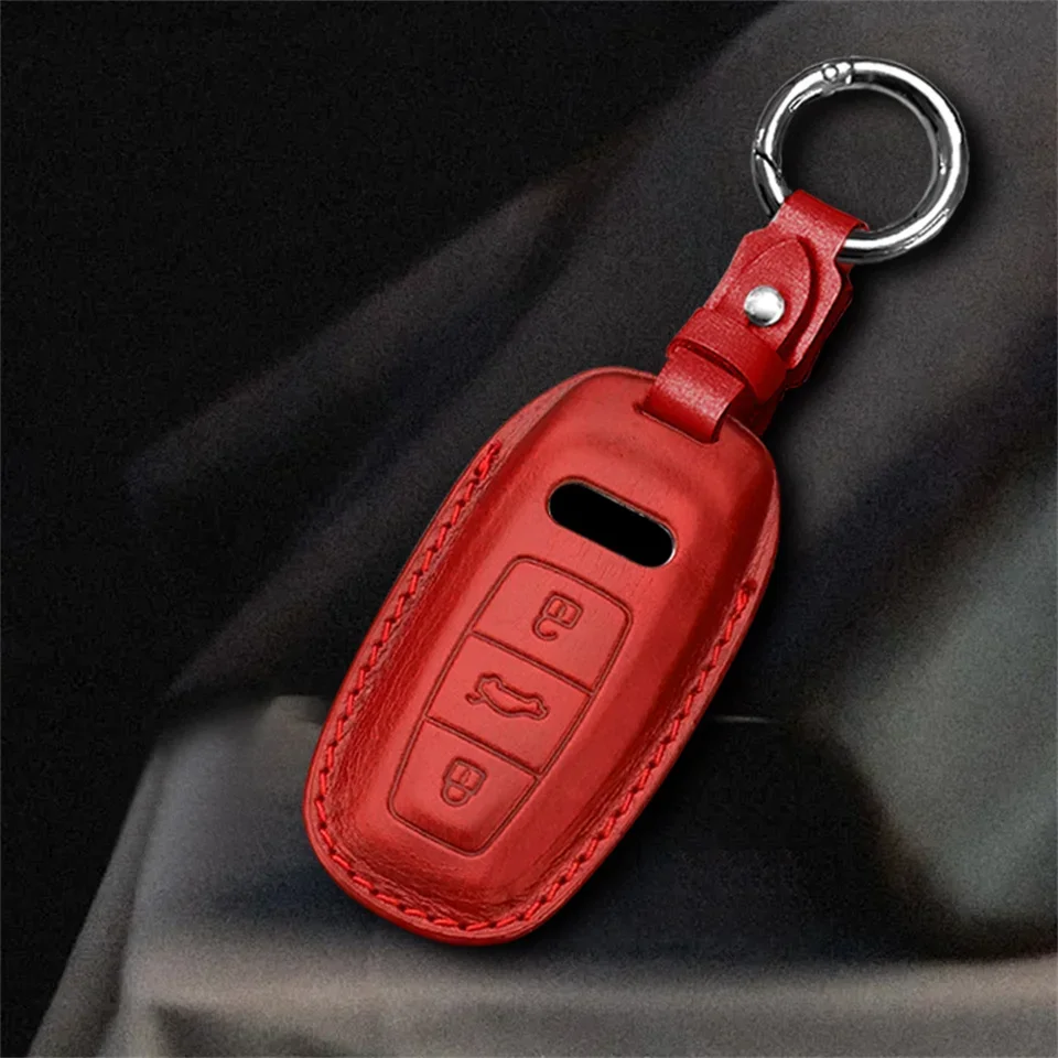 

Car Key Case Cover Key Bag For Audi A1 A3 8v A4 B9 A5 A6 C8 Q3 Q5 Q7 Tt Keychain Accessories Car-Styling Auto Holder Shell