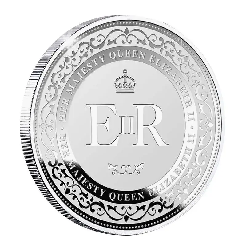 Beautiful Queen Elizabeth II Commemorative Coin Commemorative Collectible Silver Coin Multi-use Collection Metal Badge Souvenir