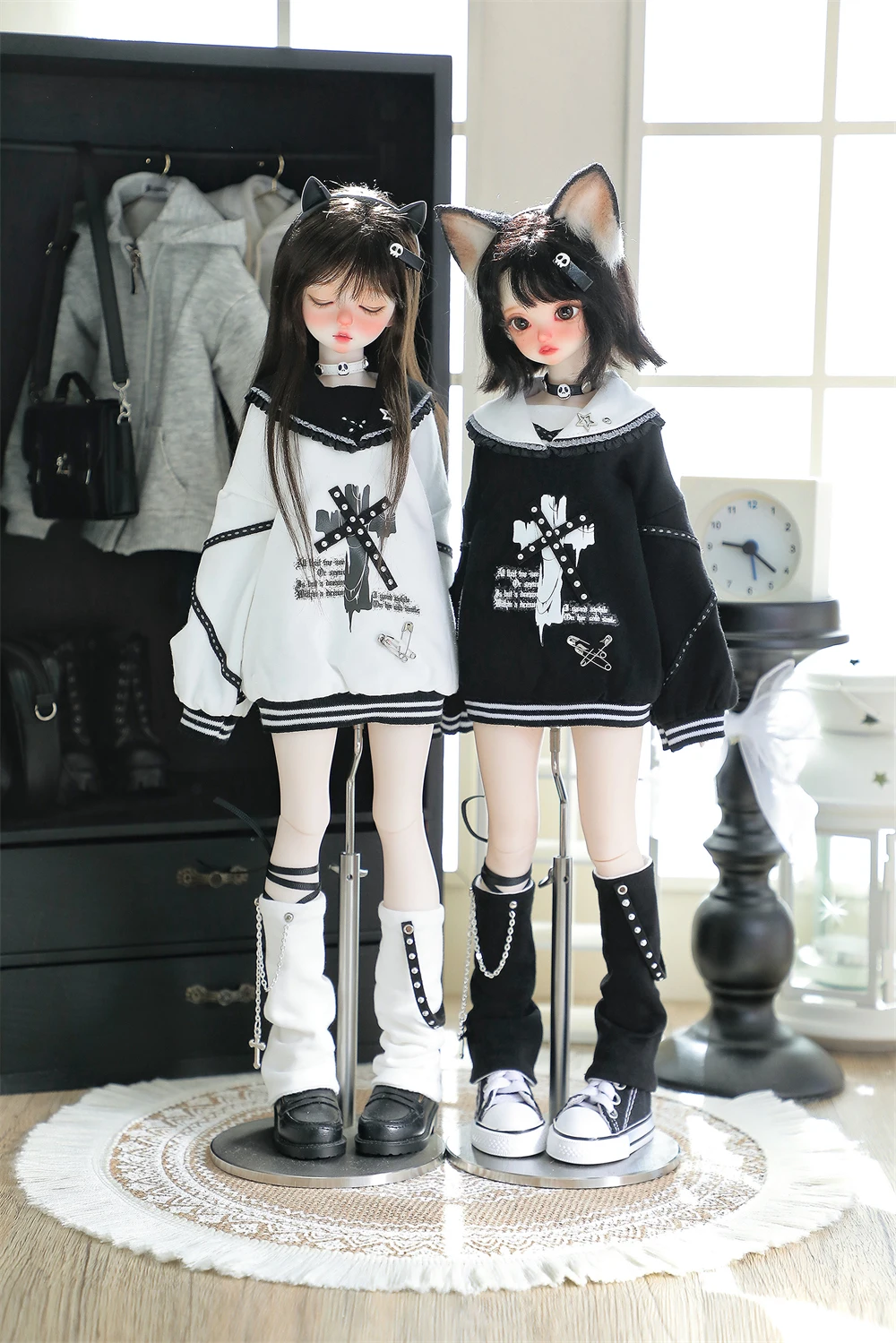 BJD doll clothes suitable for 1/4 size mdd msd disordered tones clothes set doll accessories (6 points)