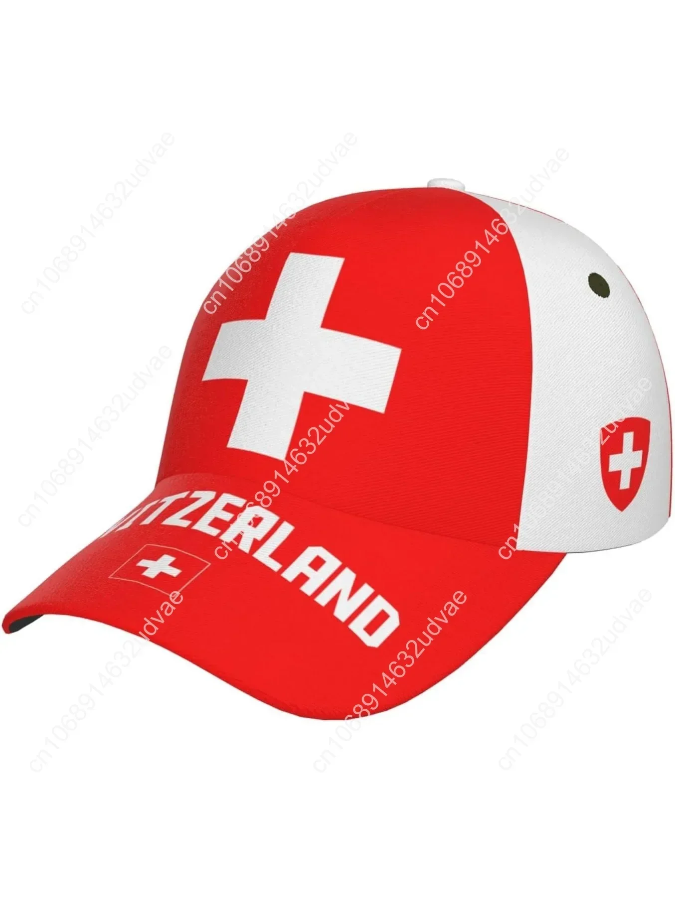 

Switzerland Flag Cool Swiss Baseball Cap 3D Full Print Adult Unisex Adjustable Hat Soccer Patriotic Caps