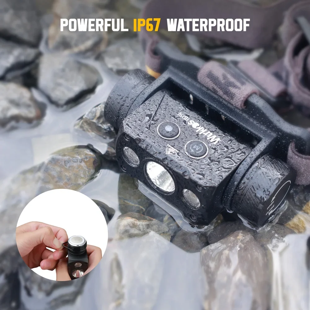 Wurkkos HD50 كشافات 2A قابلة للشحن 21700 المصباح 4000lm XHP50.3 HI + LH351D + 660nm الضوء الأحمر Toollamp المغناطيسي الذيل ضوء المخيم