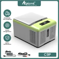 New Alpicool C9L Car Refrigerator Mini Portable Refrigerator Small Fridge Auto Compressor Freezer 12/24V Car Truck Travel Cooler