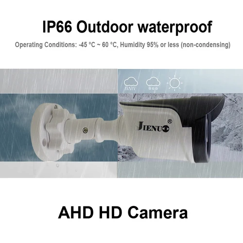 Imagen 2 del producto JIENUO-cámara de seguridad con visión nocturna infrarroja para el hogar, dispositivo de vigilancia de alta definición para exteriores, impermeable, CCTV, 4K, AHD, HD, 2MP