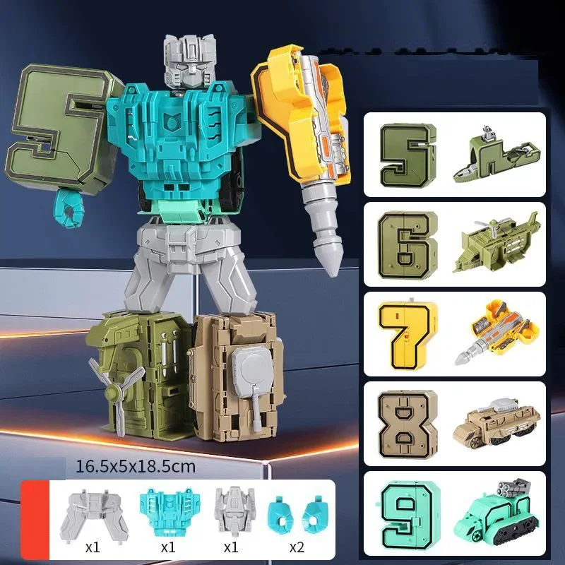 DIY-bouwstenen educatief speelgoed actiefiguur transformatie nummer robot vervorming robot speelgoed voor kinderen geschenken