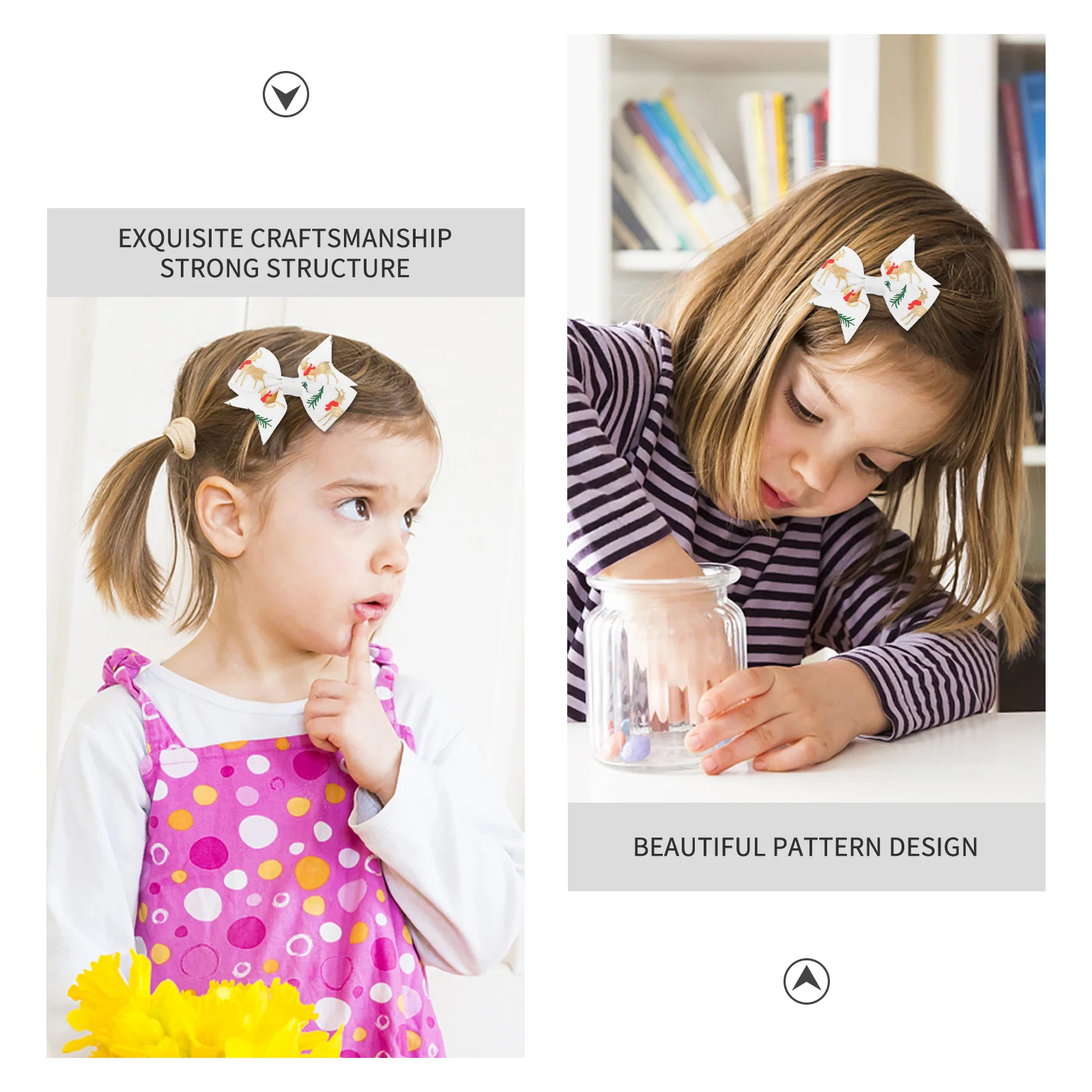 

20 шт. рождественские заколки для волос, заколки для маленьких бантов, аксессуары