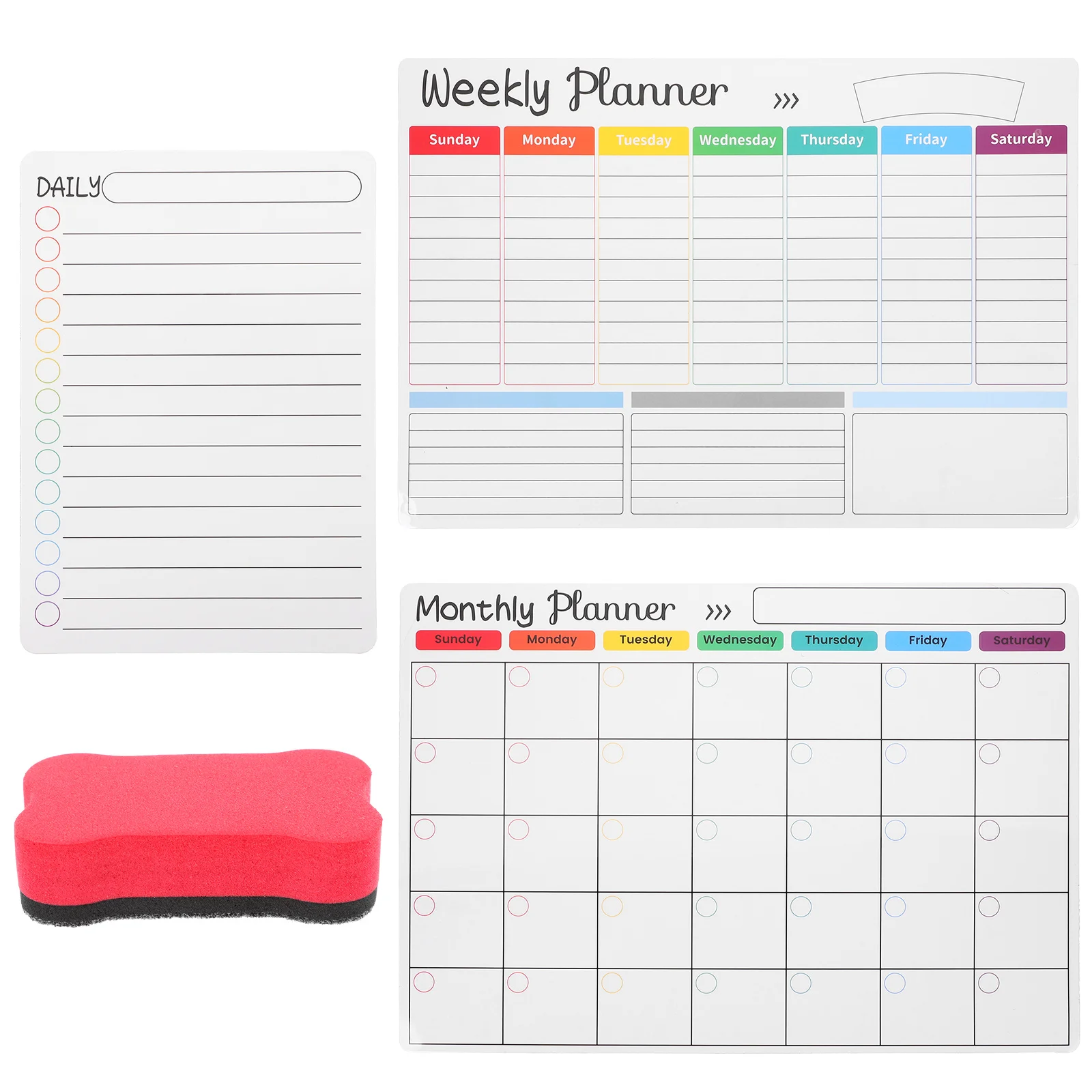 

1Set Magnetic Dry Erase Board Whiteboard Plastic Desktop Planner Weekly Schedule Organizer White Board Planner