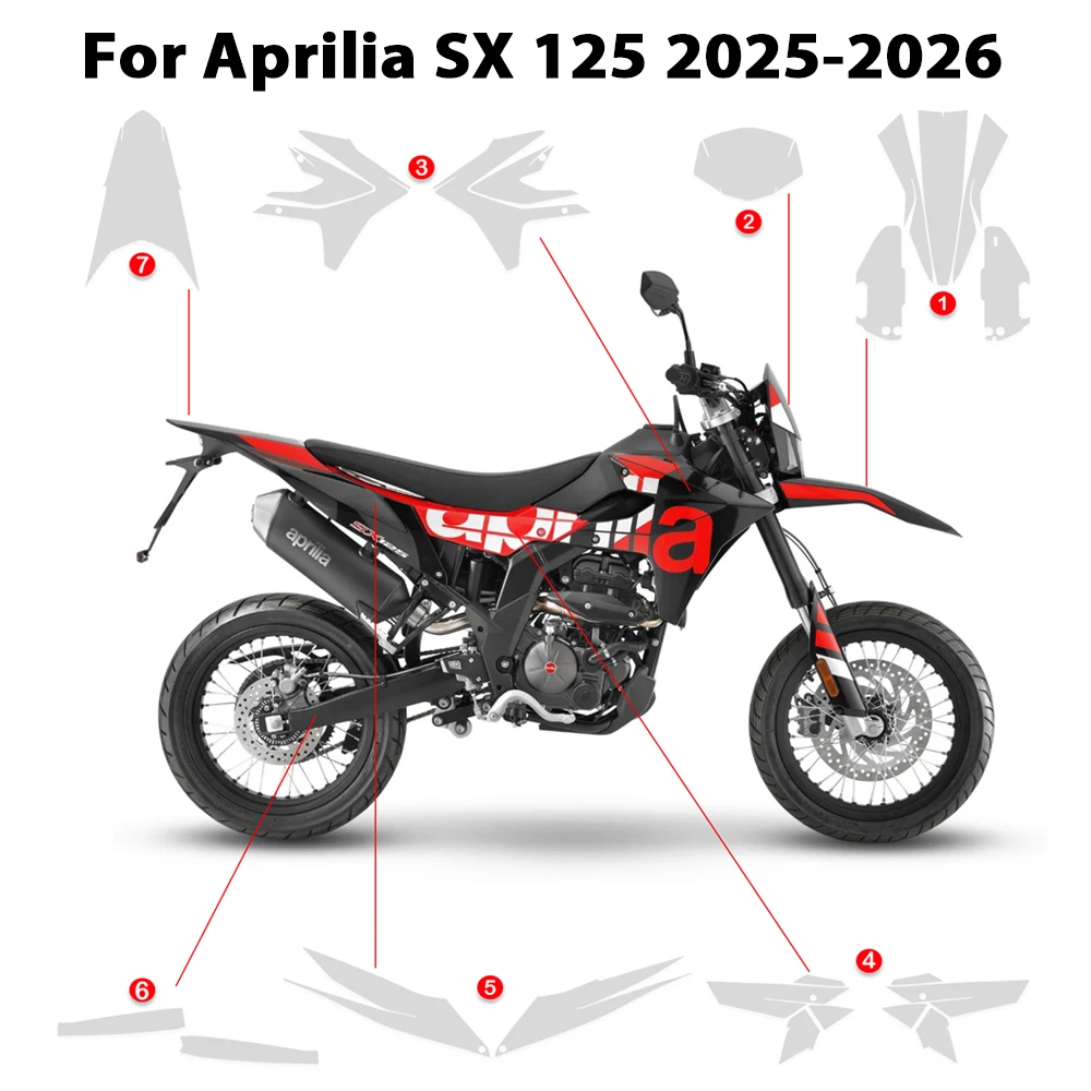 For Aprilia SX125 SX 125 2025-2026 PPF Motorcycle TPU Protective Film Fairing Anti-scratch Transparent Film 7.5Mil Thickness