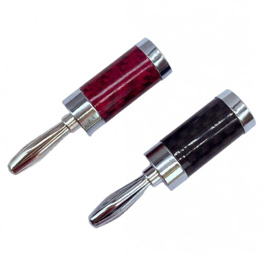 

2PCS Carbon Fiber Speaker Banana Plugs Middle Channel Speaker Audio Video Amplifier Connector Welding-free Banana Plugs