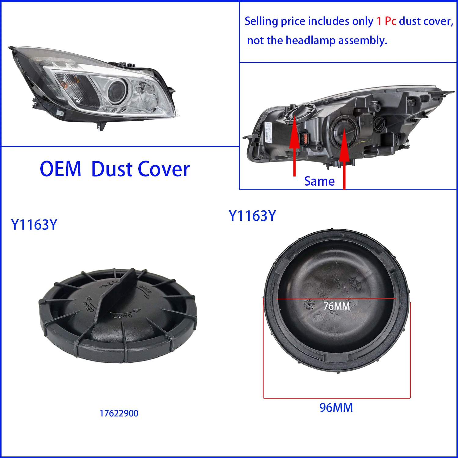 1 pz faro parapolvere per Opel Vauxhall Insignia A B lampadina A LED spina estesa faro aumentare Cap 14735400 18555900 17622900