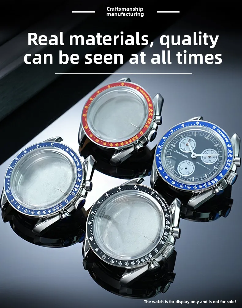Stainless Steel Moon Watch Case Mod Kit for SWATCH & OMEGA Moonswatch 42mm Dial Metal Case Bracelet Watch Accessories NO Movemen