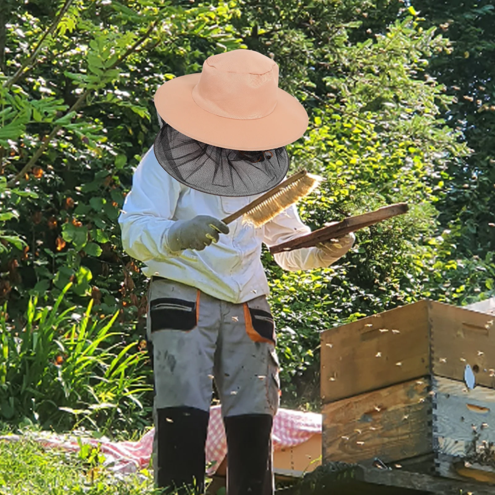 

Breathable Beekeeping Hat with Mesh Face Cover Lightweight Safety Bee Keeper Cap for Beekeeping Fishing Outdoor Activities