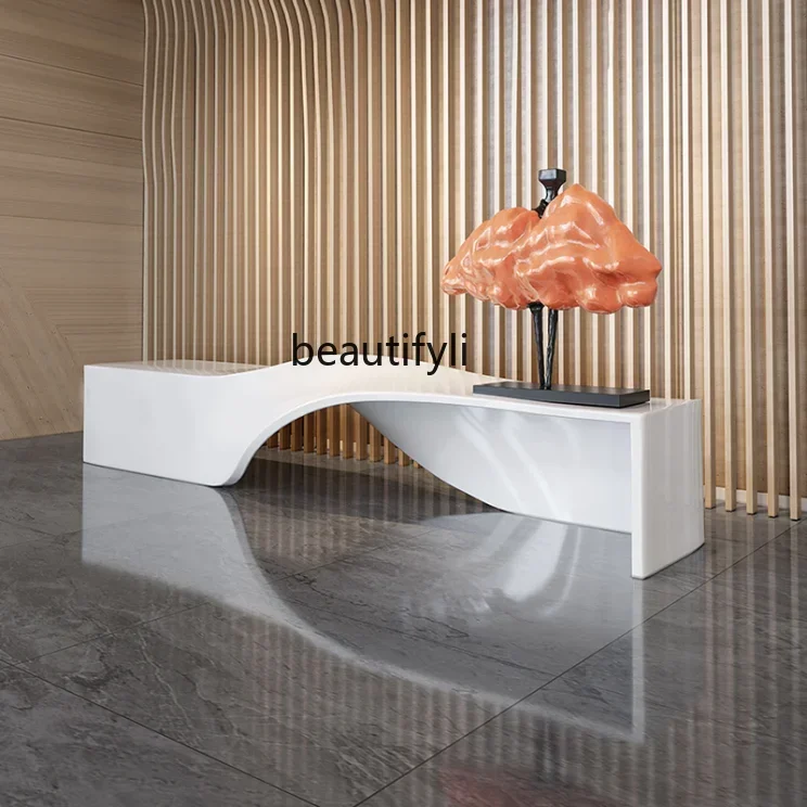 FG11Paint Reception Desk Personalized Creative Reception Desk Irregular FRP Bar Customization