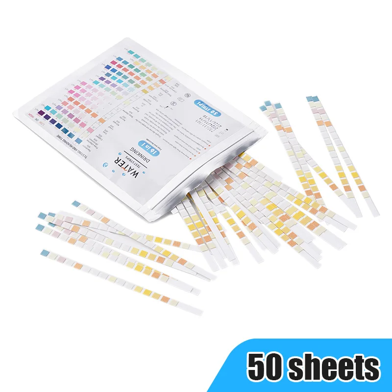 50pcs/set PH Water Quality Test Strip Paper 16in1 Strip Water Rapid Detection PH Alkalinity Hardness Water Pollution Test Tool