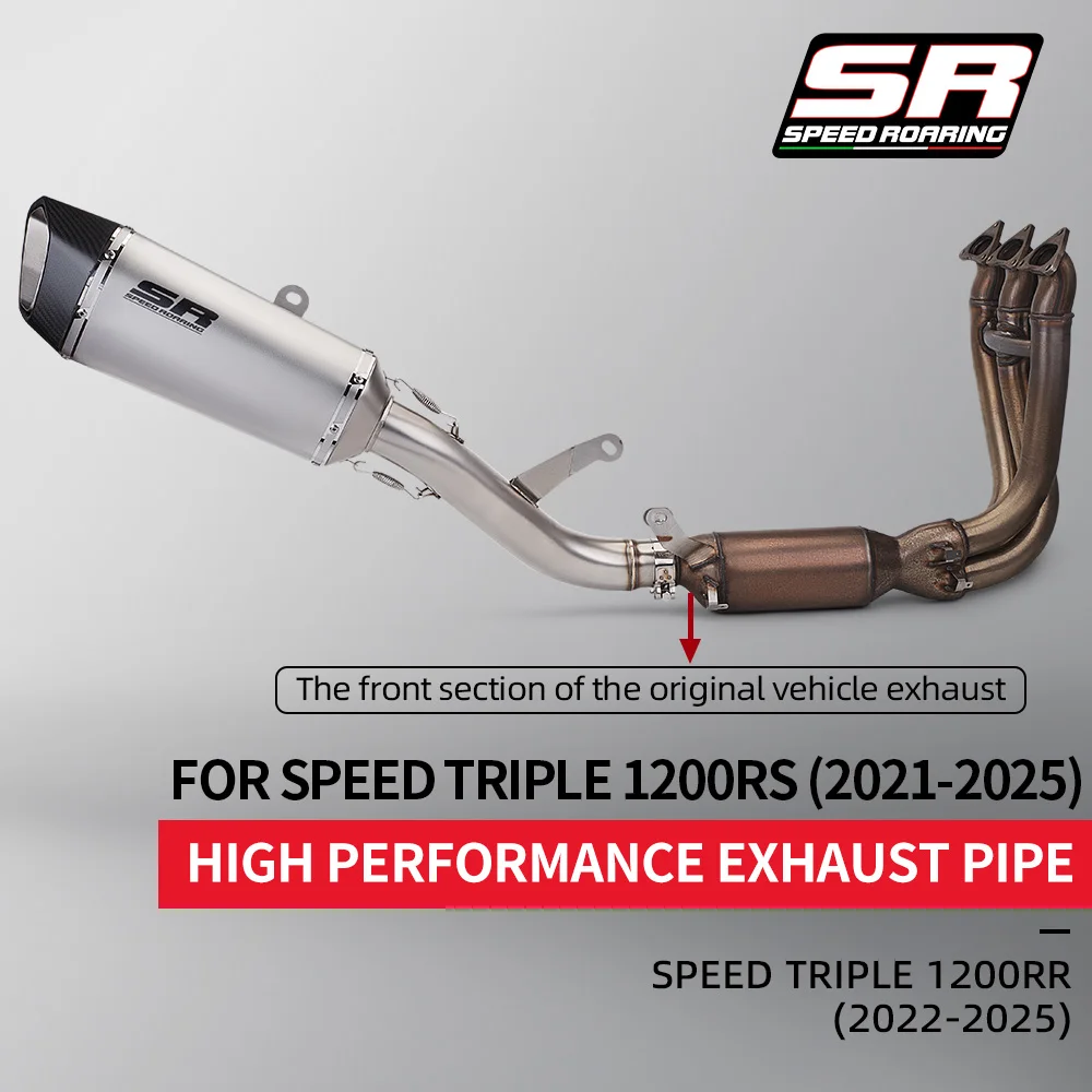

For Speed Triple RS 1200 1200 RR 2021 2022 2023 2024 Exhaust System Pipe Slip on 60MM Muffler RS 1200 Systems Modified