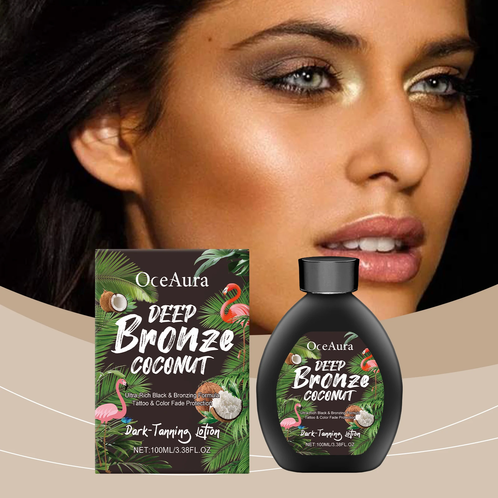 Loción Bronceadora de Coco, loción autobronceadora de verano para un bronceado natural y piel color trigo, hidratante y unifica el tono de la piel.
