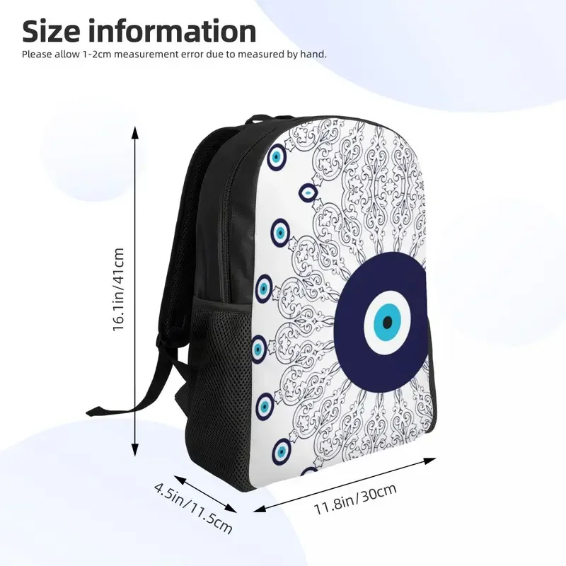 Zaini personalizzati blu navy bianco mediterraneo malocchio modello mandala zaini da uomo casual bookbag per borse boho bohémien universitarie scolastiche