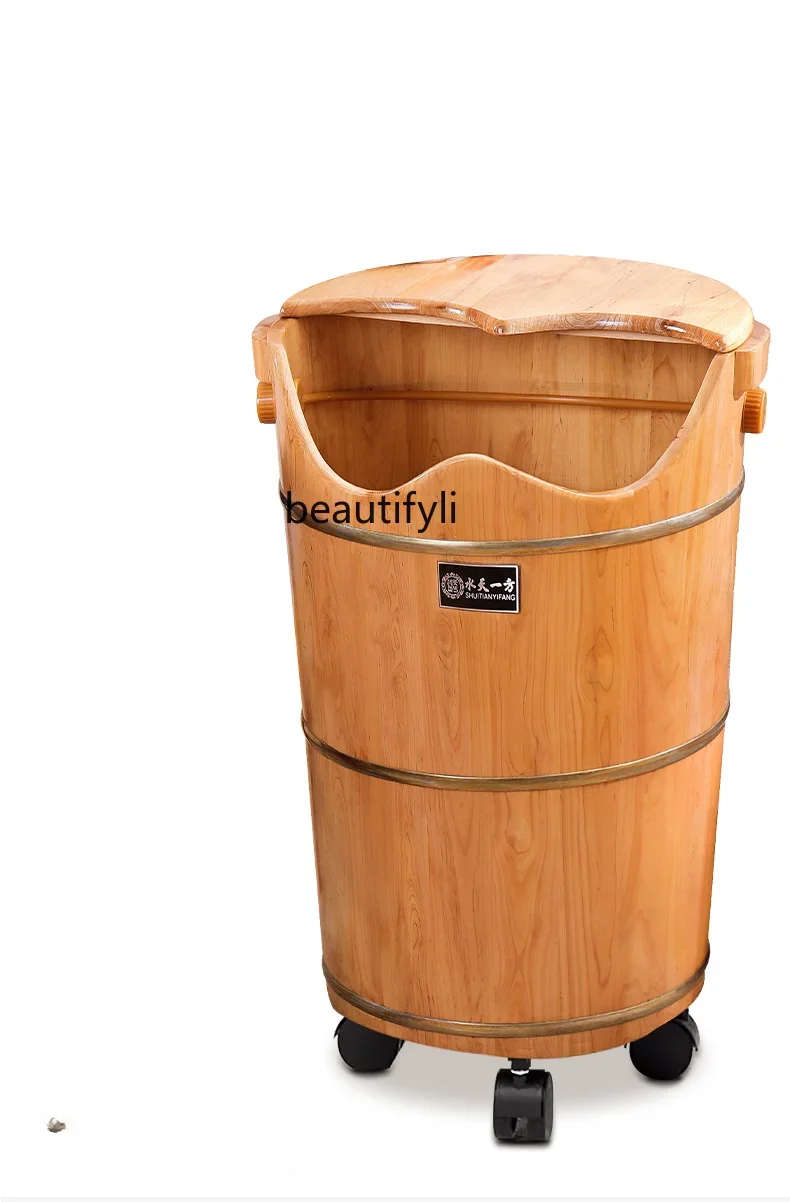 

ss newWinter over Calf Deep Barrel Health Preservation Feet Bathing Tub Household Solid Wood Fumigation Wooden Barrel