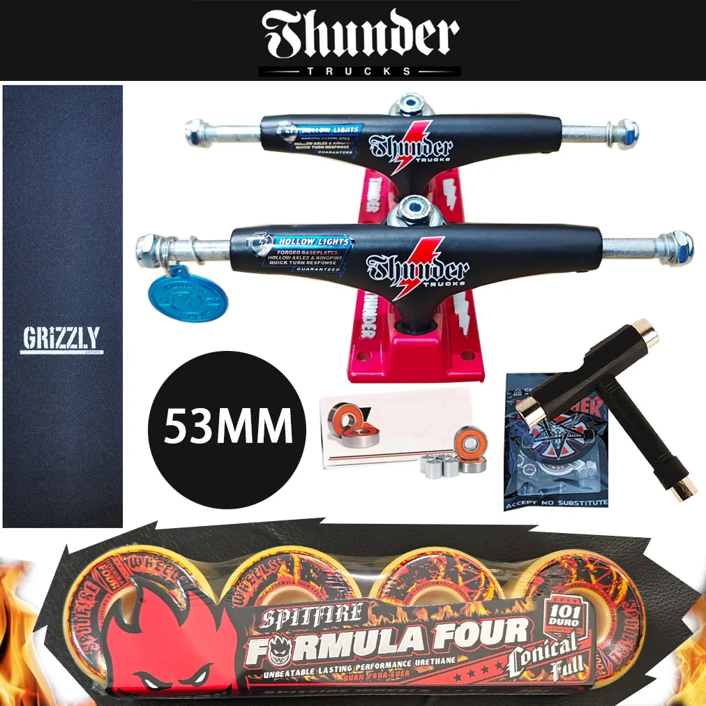 شاحنات تزلج THUNDER مقاس 147 للطوابق مقاس 8 بوصة بالإضافة إلى محامل فولاذية من الكروم الاحترافي وألواح تزلج وعجلات Spitfire #3