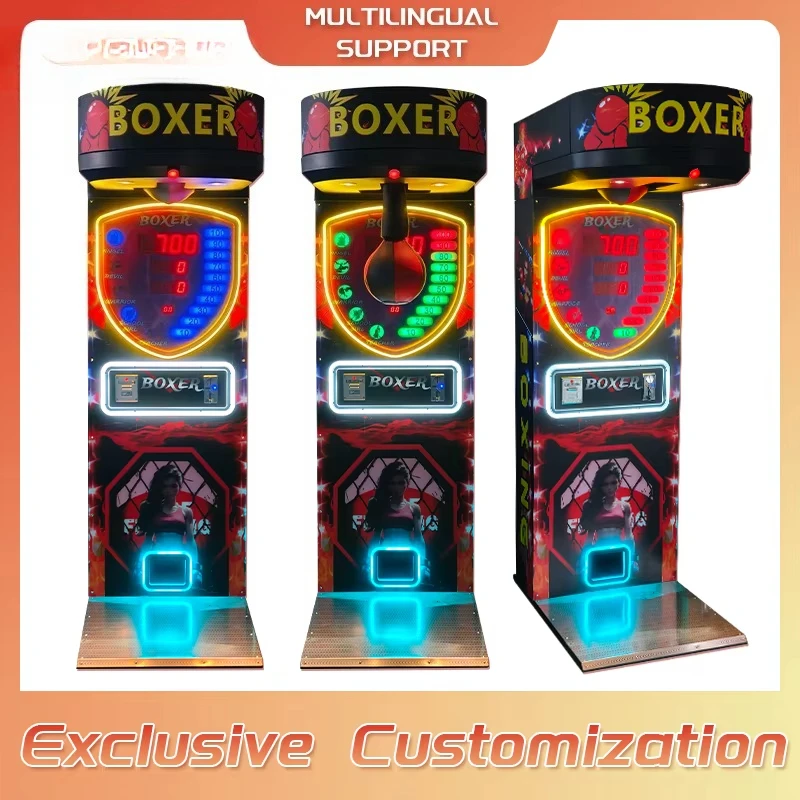 2025 New Upgrade Boxing Trainer Arcade Game Machine Electronic Counting Punching Target LED Light Realistic Plastic Iron English - view 4