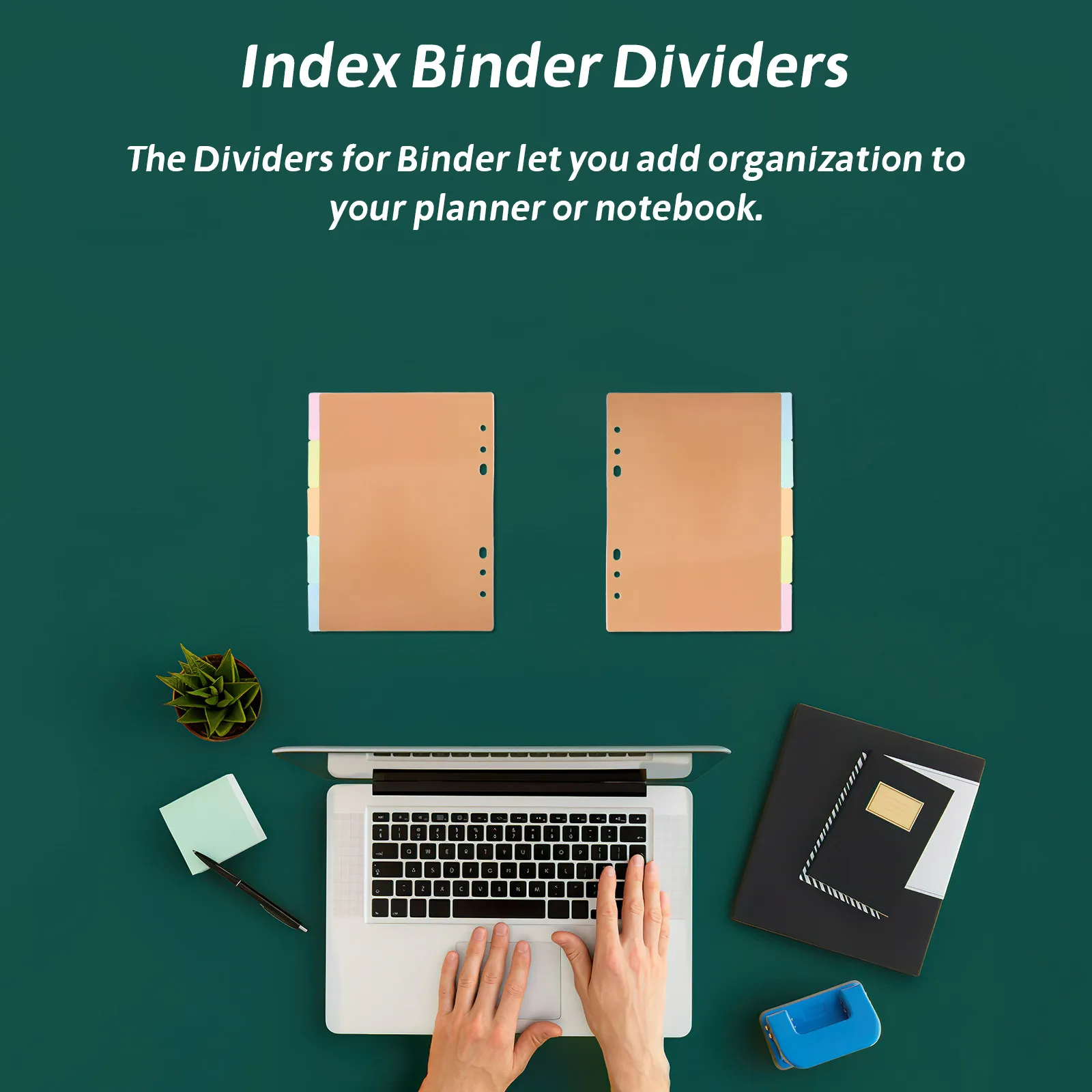 

2 шт. цветных разделителей для индексации страниц с широкими вкладками, легко вставляемых, для блокнотов формата А5 с 6 кольцами, для сменных блоков, карточек-разделителей