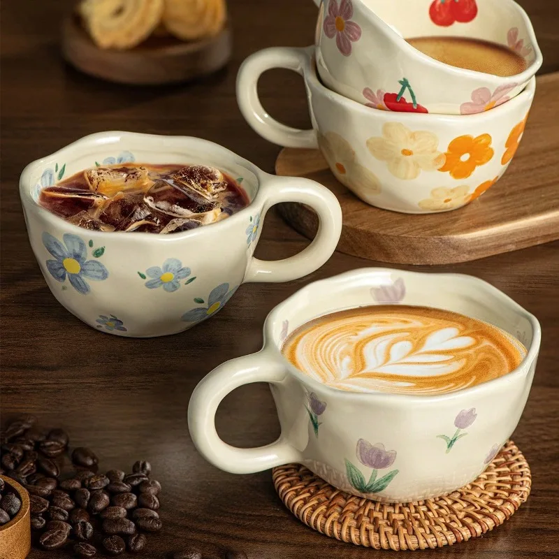 

New Minimalist Cute Ceramic Cup - Popular Couple Mug for Her, Office Coffee/Tea Tumbler | Summer Autumn Essential, Fashionable