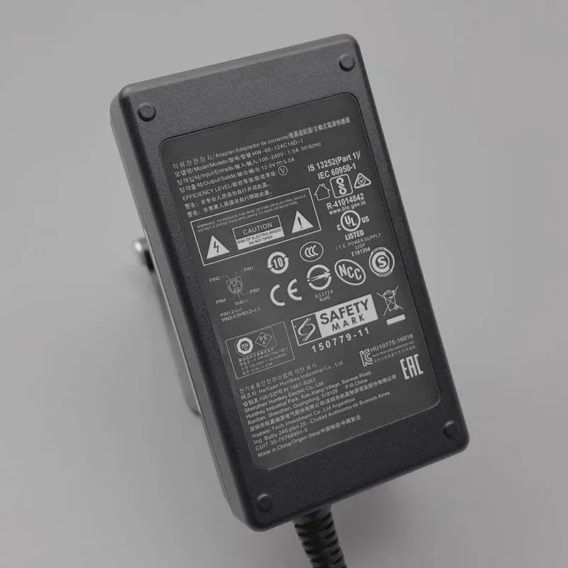 

Оригинальное зарядное устройство HW-60-12AC14D-1, 12 В, 5 А, 60 Вт, 4-контактный адаптер переменного и постоянного тока для HUAWEI VPC620 600, блок питания для видеоконференций