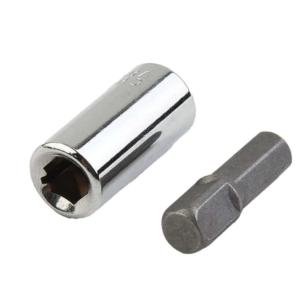 1/4 Square Drive To 1/4 Hex Shank  Socket+1/4 Drill Socket Adapter Square Driver Tool For Quick Change Power Tool Parts