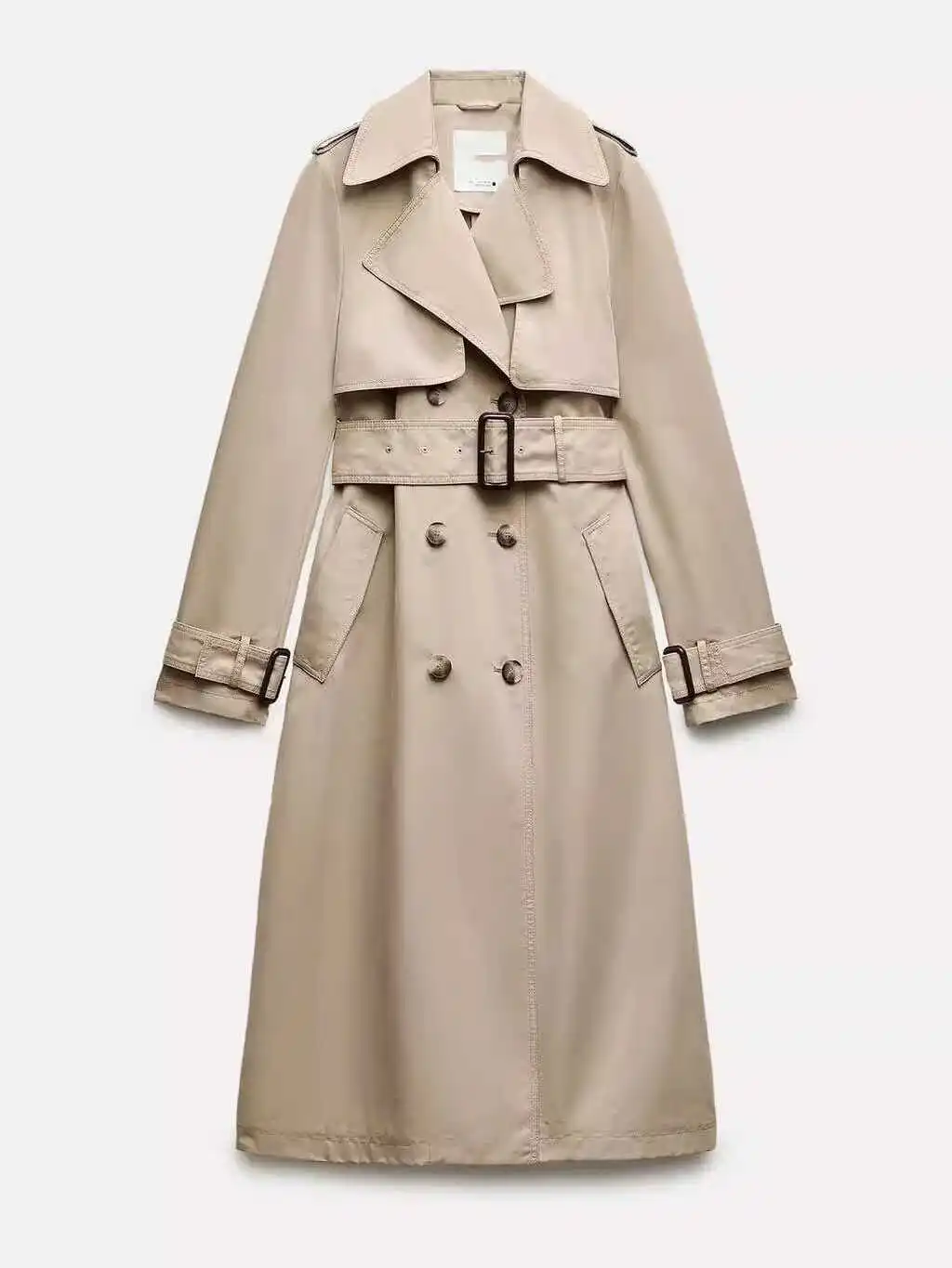 

Новое длинное пальто для поездок на работу, куртка с поясом, откидным воротником, Ele Sle, женская модная верхняя одежда, полиэфирное волокно, обычный све