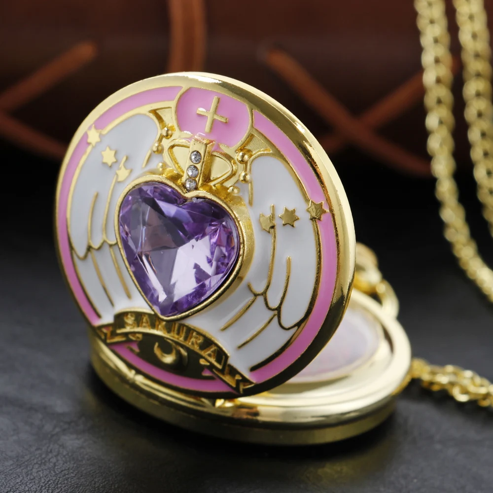 Japanese Girls Anime Quartz Pocket Watch High Quality Unisex Necklace Pendant Jewelry Gifts for Men and Women Religio Masculino