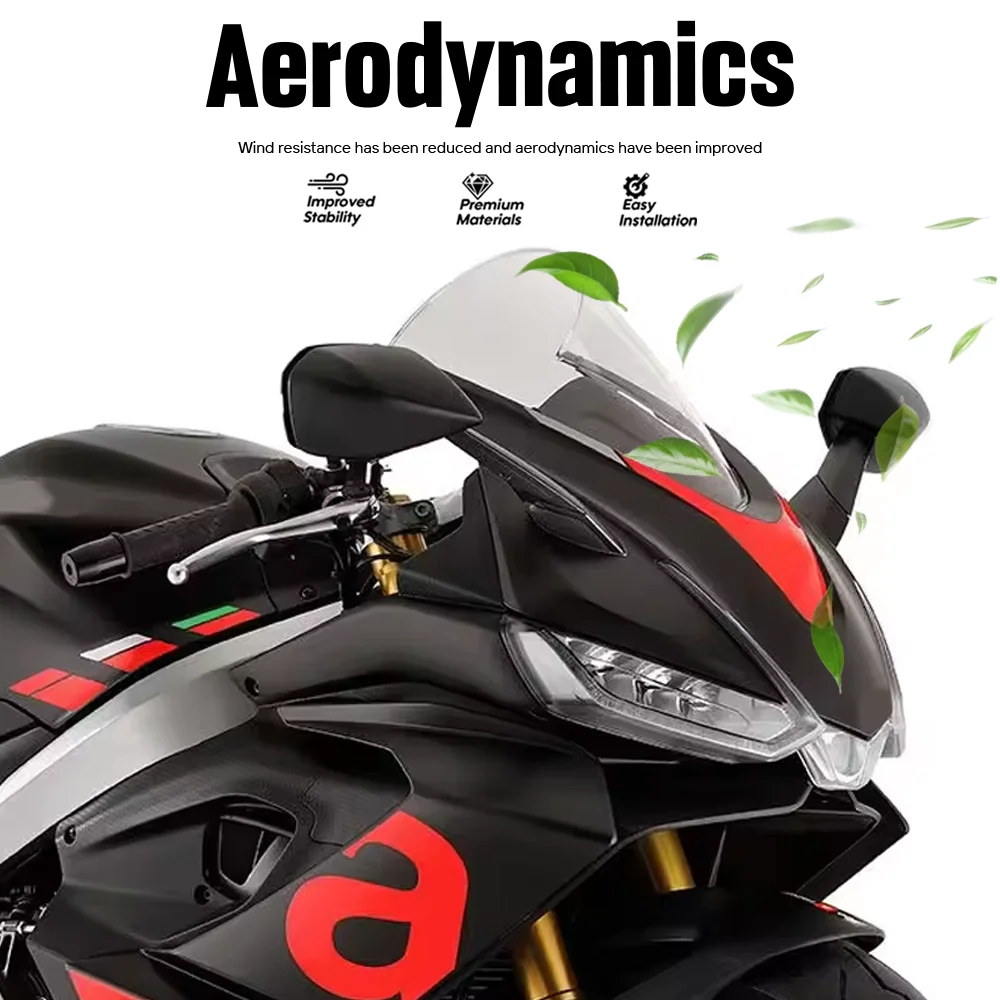 لأبريليا RS660 2020 2021 2022 2023-2025 RS660 الزجاج الأمامي دراجة نارية الملحقات الزجاج الأمامي الرياح منحرف فقاعة مزدوجة الدخان #3