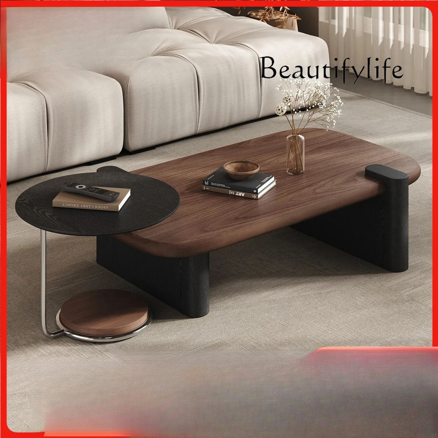 

Medieval Style Coffee Table Combination Rectangular Living Room Household Small Apartment High-end Retro