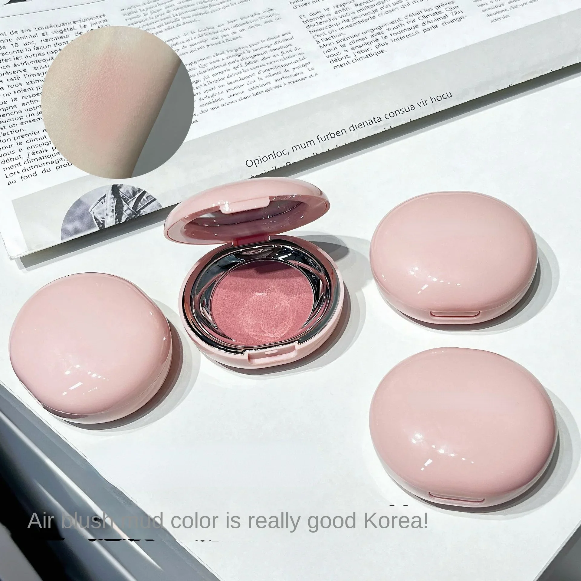 Pink Blusher Mud Palette Face Rouge Face Cream Concealer Foundation Powder Waterproof Lasting Peach Cheek Tint Blush Make Up