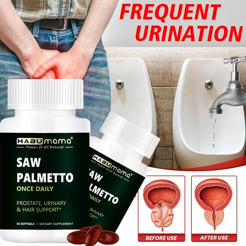 Prostate Health Supplement, Natural Saw Palmetto Extract, Supports Prostate and Hair Growth Capsules for Men and Women