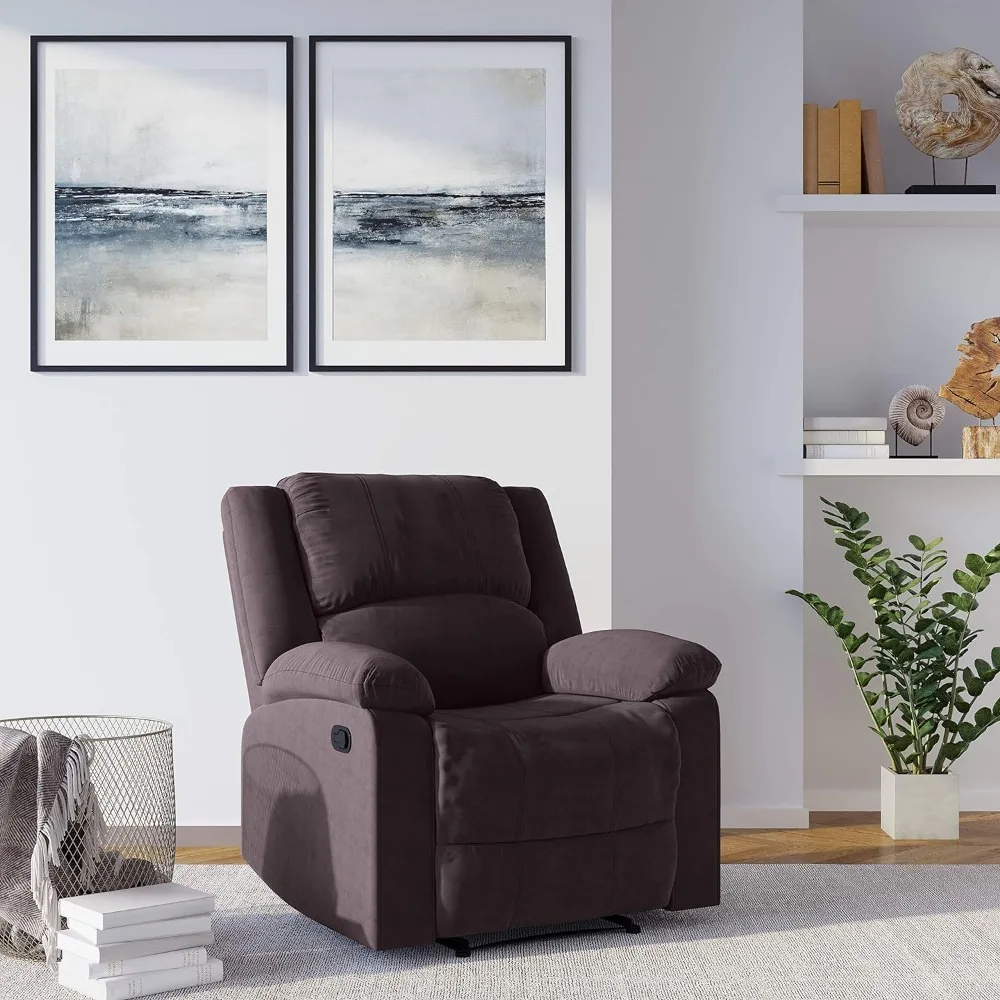 Relax A Lounger Reclining Armchair, easy to care for microfiber upholstery, tool-free assembly, COMFORT, Standard, Chocolate