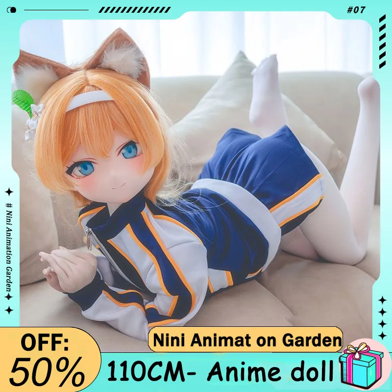 

Nini Anime 110CM Orange Cat Anime Humanoid Doll with Mobile Body Built in Metal Skeleton BJD Handheld Model Toy Gift