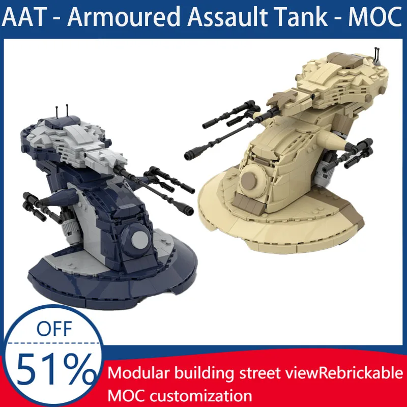

MOC Star Battle Armoured Assault Tank Model Building Block Bricks DIY Creative Assembly Educational Toys For Kids Birthday Gifts