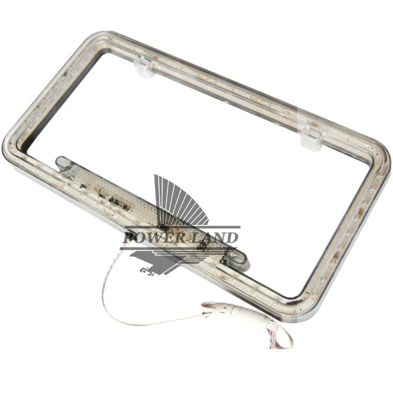 Universal Blue Color 54LEDS Illuminated 12V DC Acrylic U.S. Standard Car Truck License Plate Frame Flashing Light