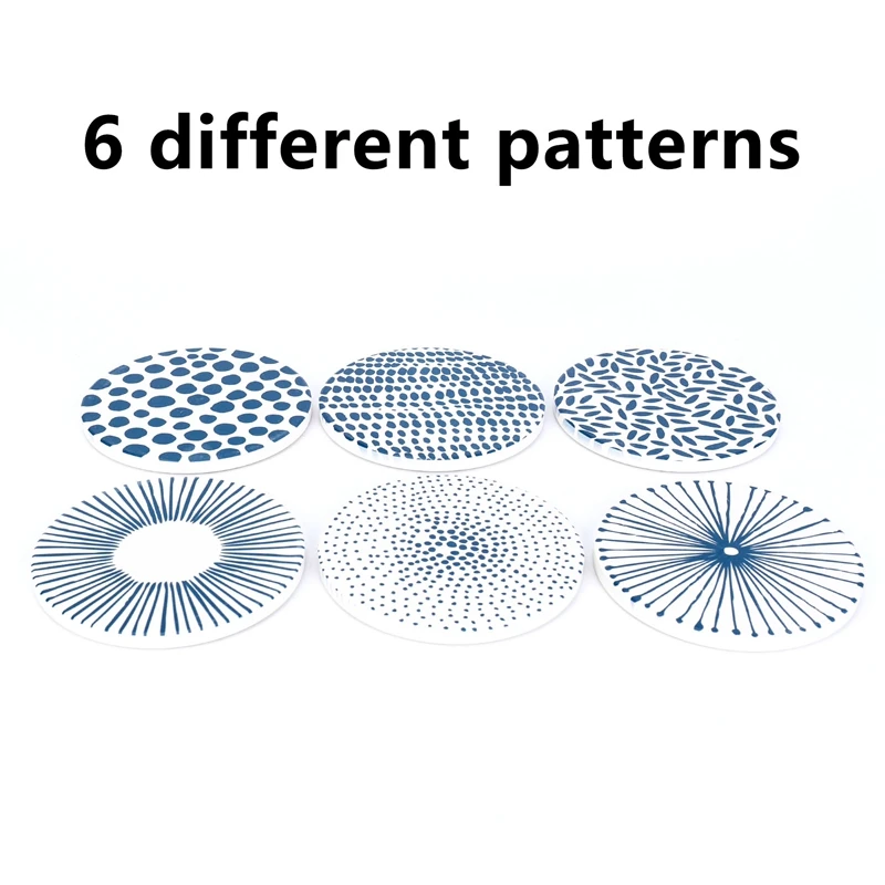 Pedra cerâmica com suporte de cortiça antiderrapante isolamento térmico tapete de mesa porta-copos absorventes para bebidas conjunto de 6