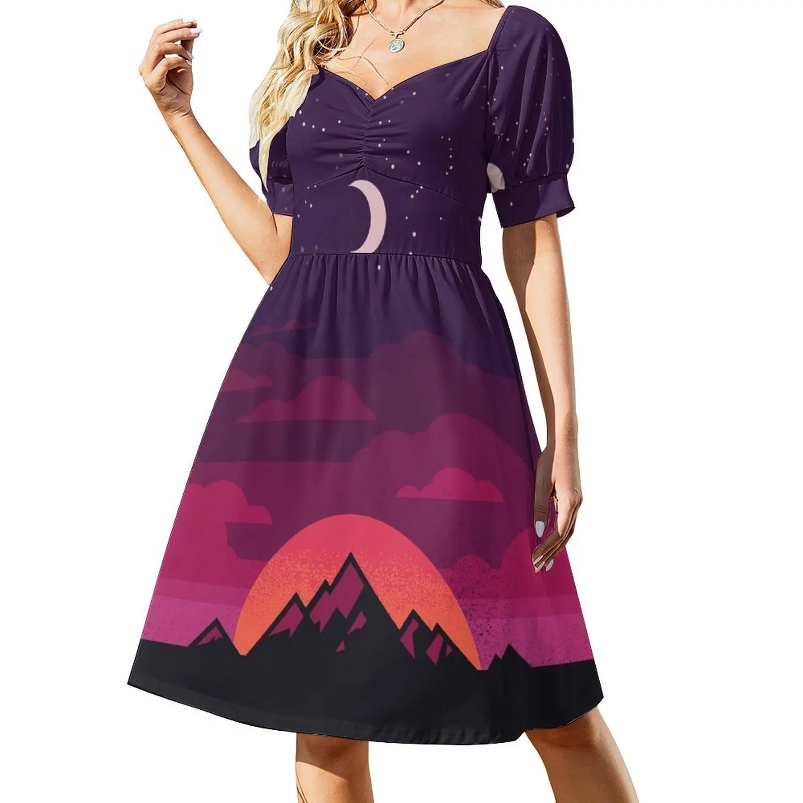 

Mountain Nights Short Sleeved Dress prom dresses elegant dresses for women long dress women prom dresses 2025 Dress