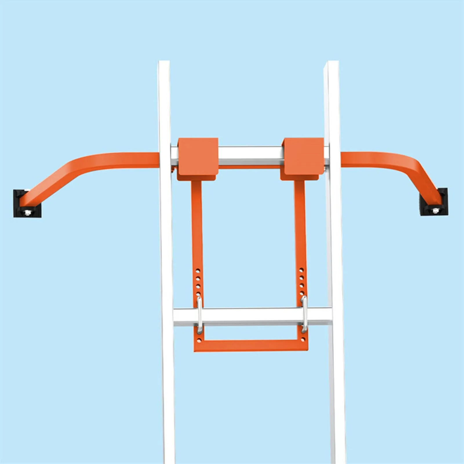 Ladder Stabilizer Steel Ladder Roof Hook Wing Span Standoff for Climbing Painting Orange